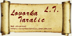 Lovorka Taralić vizit kartica